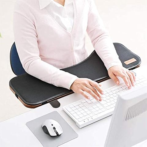 SK Studio Ergonomics Desk Extender Under Desk Keyboard Tray Clamp On, Adjustable Mouse and Keyboard Tilted Tray Table Mount Armrest Shelf Stand Slide,Computer Elbow Arm Support Brown 25.6x9.1x0.8" Cover