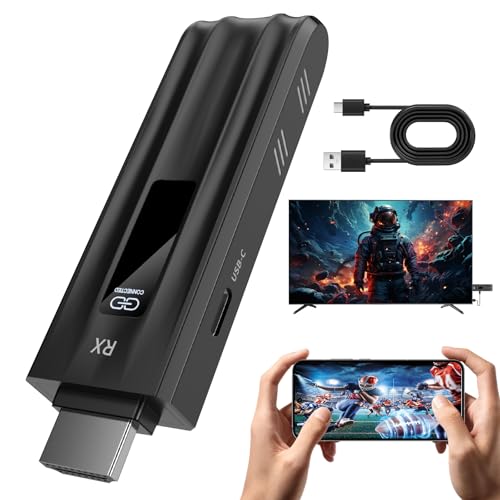 Beyn 2026 Wireless HDMI Display Dongle Adapter G7, 4K Output, HDMI Wireless Extender from Smartphone, Tablet, Laptop to HDTV/Monitor/Projector, Support Airplay DLNA Miracast, Dark Black