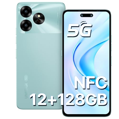 UMIDIGI 5G Smartphone NFC, 12GB+128GB Telefono Moviles, 50MP Cámara, 6,57' 90Hz HD+, 5000mAh Batería, Octa-Core Telefonos Moviles Libres, Dual SIM Moviles 5G, Face ID/Fingerprint/GPS/OTG