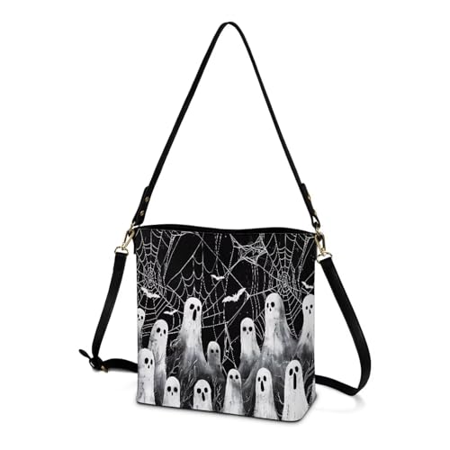 Image of HUGS IDEA Boho Bags for Women Leather Handbag Shoulder Bucket Crossbody Purse