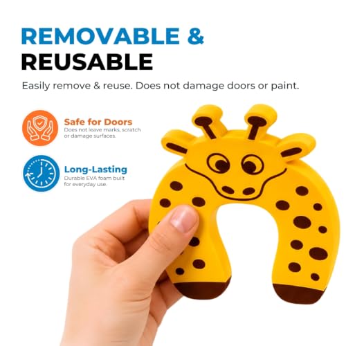 Image of BabySafeHouse Finger Pinch Door Guard for Baby Safety (Animal Shape-Pack of 5)-Door Stopper for Protection from Door Slamming & Accidental Door Lock