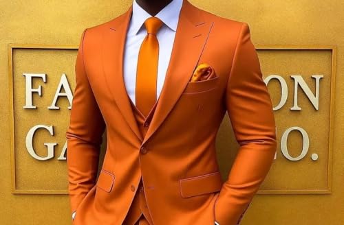 3 Piece Suit Men Big and Tall Slim Fit Mens Suits for Wedding Formal Prom Two Button Peak Blazer Vest Pants Sets2