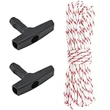 KINGLAKE Pull Cord Rope 3.5mm,32.8ft Pull Start Cord Recoil Starter Rope with 2 Starter Handle,Universal Pull Cord Replacement Lawn Mower Pull Cords for Chainsaw,Lawn Mower,Trimmer Engine