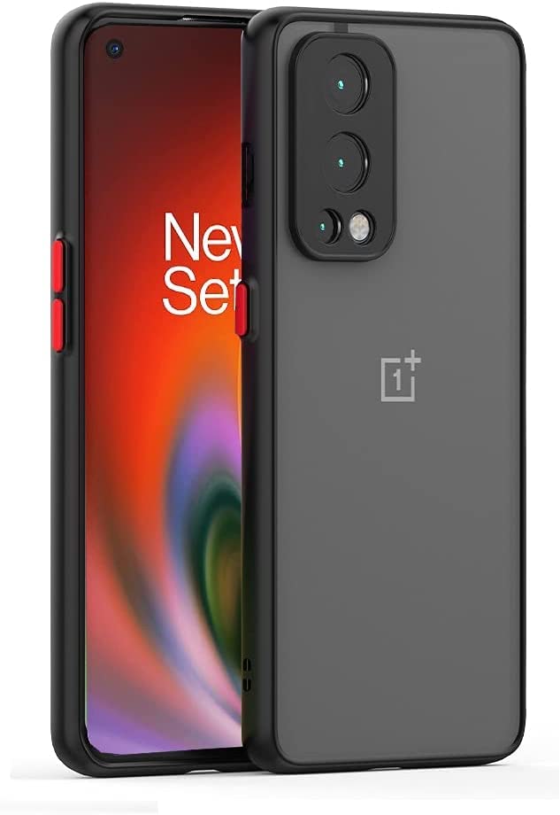 AIDASHINE Back Case Cover for OnePlus Nord 2 Back Cover Slim Camera Protection Shockproof Anti-Slip Grip PC TPU Smock Back Cover for OnePlus Nord 2 /One Plus Nord 2 (Black)
