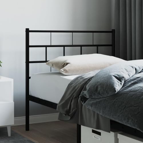 MOBCANT Kopfteil Metall Schwarz 80 cm, Bed headboard Bett rückwand Kopfenden Betthaupt Geeignet für Bed Boxspringbett Bettrahmen Bettgestell