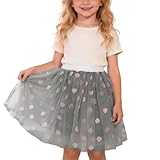 Falda de Ballet con Lentejuelas y corazón para niñas, de algodón, Cintura elástica y cómodo, Ideal para Verano, colección Elegante