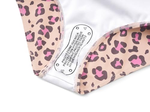 Image of Dvenki Toddler Girls One Piece Swimsuit Adjustable Straps Sizes 2T-10 | quick-dry swim fabric, skin-friendly, ruffle neckline, leopard, check, mermaid prints, swimwear for beach, pool, summer party