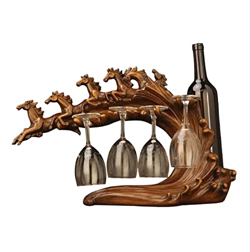 Soporte creativo para botellas de vino en resina 50x17x31 cm