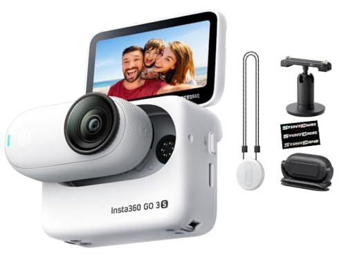 Insta360 GO 3S White (128GB) – 4K Video Small & Lightweight Action Camera, Portable and Versatile, Hands-Free POV, Mount Anywhere, Stabilization, Multifunctional Action Pod, Waterproof