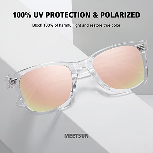MEETSUN Retro Polarized Sunglasses for Women Men Classic Mirror Lens Driving Trendy Sun Glasses UV Protection (3 Pack) - Image 6