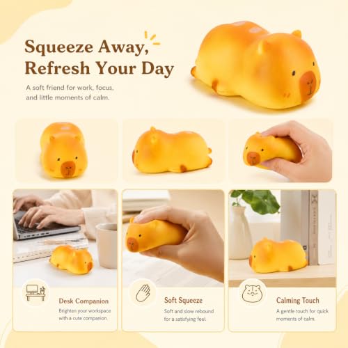 Image of 4 Pcs Capybara Squishy, Taba Squishy, Squishy Toy for Stress Relief, Cute Mystery Dumplings Squishy and Squishy Toy Slow Rising Collection (White)