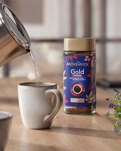Image of Movenpick Gold Intense Imported Instant Coffee - Classic Instant Powder, With Rich Aroma, Arabica & Robusta Blend, Strong Freeze Dried, Premium Pure Roasted, High Caffeine, Weight 100g
