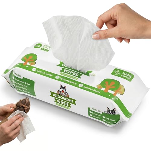 Pogi’s Dog Grooming Wipes – Hypoallergenic Pet Wipes for Paws, Body & Butt – Cleaning & Hydrating, Green Tea Scent, 100 Count