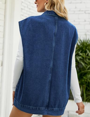 Chaleco de mezclilla desgastado con botones frontales para mujer 4