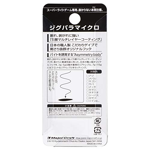 Image of メジャークラフト メタルジグ ジグパラ マイクロ ライブベイトカラー JPM ルアー
