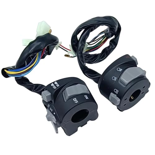 Interrupteur guidon moto multi-fonctions 22mm à clignotant coloré d'allumage intégré