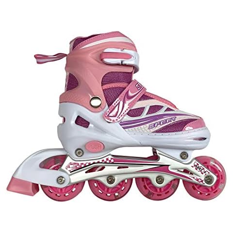 Patines en línea con Luces Ajustables - Rosa Cover
