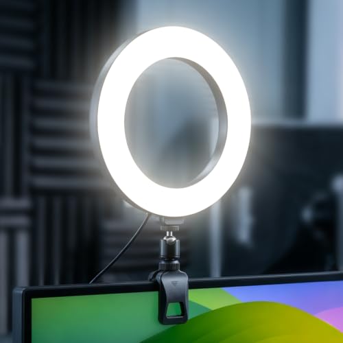 FJHEPERPOO 6' Ring Light with Desk Tripod Stand and Clip