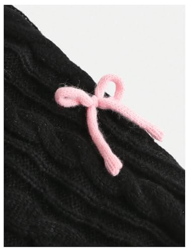 Image of OYOANGLE Girl's Bowknot Long Sleeve Open Front Crop Cardigan Y2K Knit Bolero Shrug Sweaters