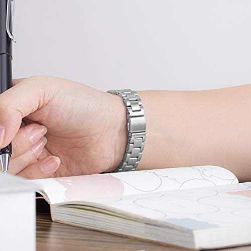 Greeninsync Compatible with Fit bit Alta Bands Metal, Special Edition Replacement for Alta HR Stainless Steel Bands Adjustable Accessory Wristband Small Large for Alta Bracelet Women Men, 14.5cm x