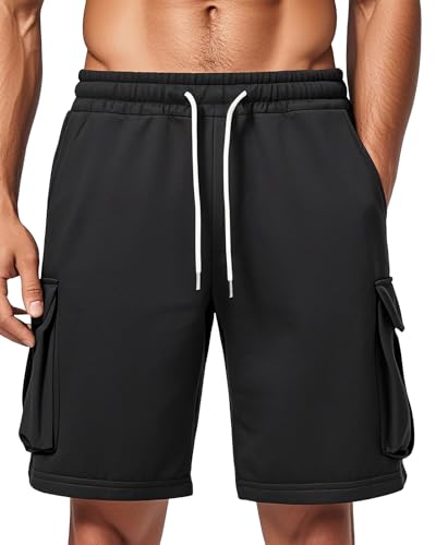 Image of Men's Cargo Sweat Shorts Casual Workout Athletic Jogger Gym SweatShorts