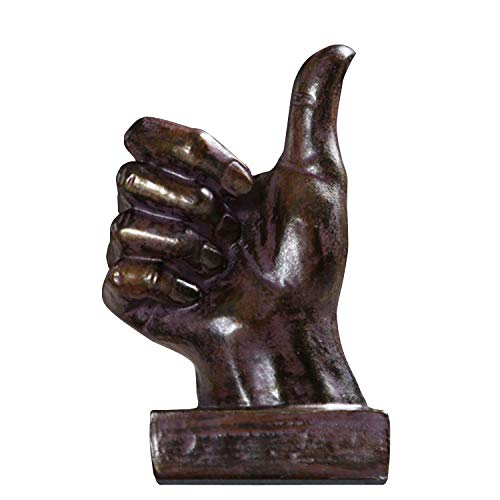 Lependor Hand Sculpture Decor Finger Statue Resin Desk Decorations for Home & Office - Brown Thumbs up Sculpture