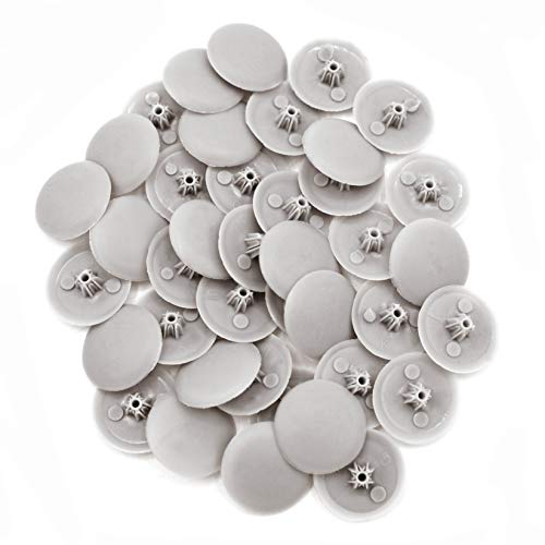 Snap-On Bifix Cover Caps to Use with Phillips Ph2 & Pozidrive Pz2 Pozi Screws - Pack of 50 Biffix Covers : Light Grey