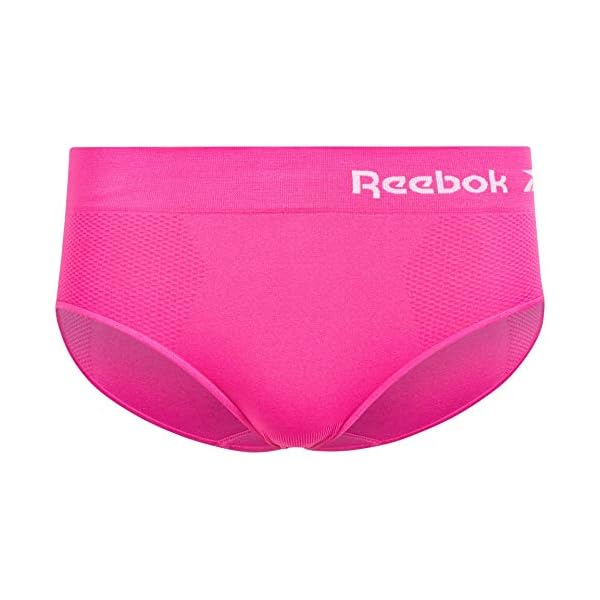 Reebok-Womens-Underwear-Seamless-Hipster-Briefs-5-Pack Reebok Women's Underwear – Seamless Hipster Briefs (5 Pack), Size Medium, Grey Light/Rose/Hot Pink/Black/Blue