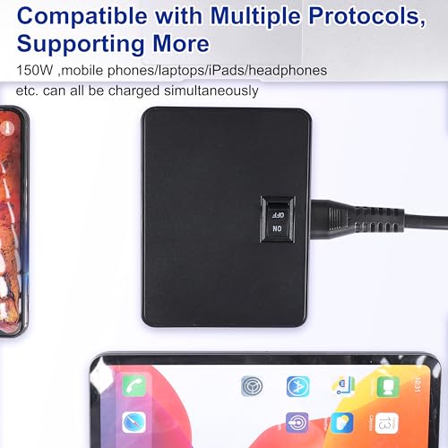 150W 10-Port USB Charger - Fast Multi Port USB 10-Ports Charging Hub with Switch Control - Compatible with iPhone 15/14/13/12, Galaxy S23/S22/S21, Note 20 Ultra and More - Image 7