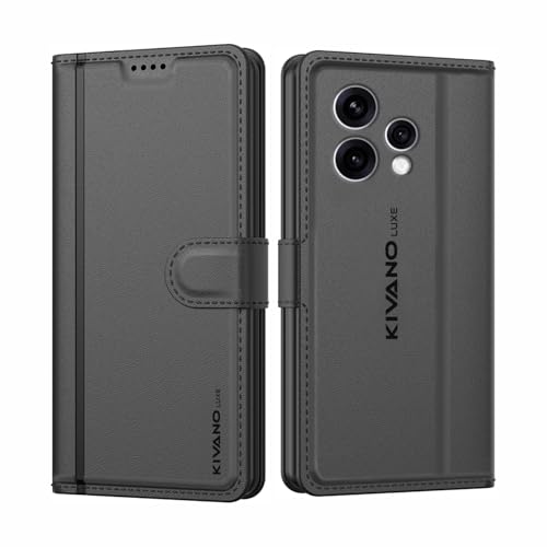 Image of KIVANO LUXE Compatible for Oppo Reno 15 5G Artisanal Leather Wallet Case with Card Holder for Men Women, Magnetic Flip Folio Cover with Stand RFID Blocking Cell