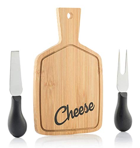 Bigbuy Cooking Tabla Para Quesos &Amp; Cuchillos Para Queso Bamboo