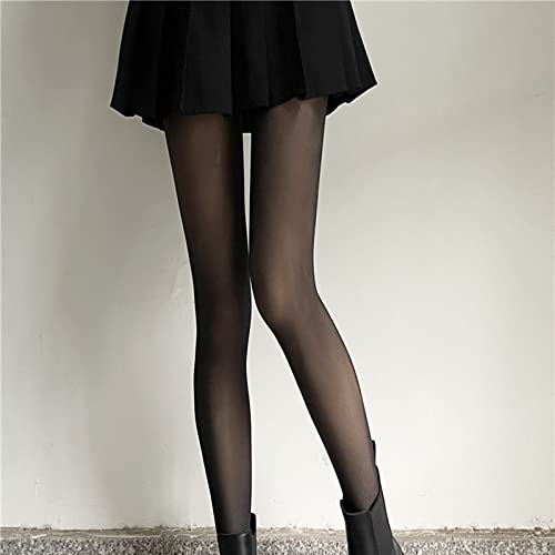 Calze Sexy da Donna Calze Nere Sexy da Donna Collant Neri Gambe Nude Autunno Inverno Collant addensati legati Nudi (Nero 200g Piedi)