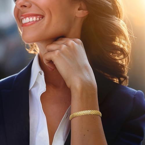 Ross-Simons Italian 14kt Yellow Gold Bismark-Link Bracelet2