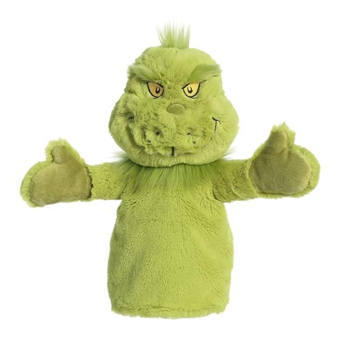 Aurora® Whimsical Dr. Seuss™ Grinch Hand Puppet Stuffed Animal - Officially Licensed Plush for Imaginative Play - Perfect for Kids and Adults -...