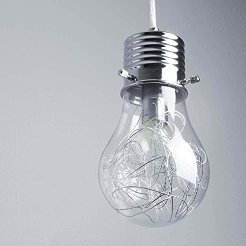 moderne Suspensions en en forme d'ampoule avec treillis métallique E14 MONTURE lampes pendantes chromé Lampe Suspendue Lumière