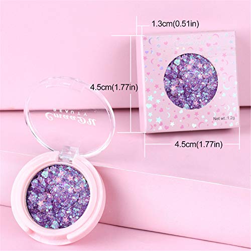 Tuu Eyeshadow Palette, Monochrome Glitter Sequins Eye Shadow Long Lasting Waterproof Shimmer Eye Makeup Cosmetic (07) #TOP2