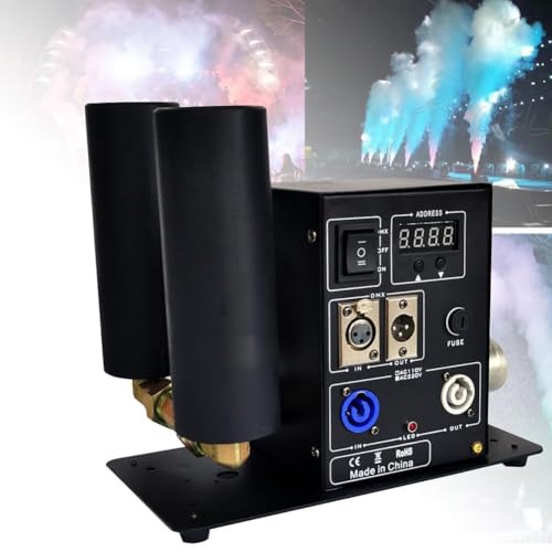 Máquina de Humo CO2 con Control DMX512, Doble Boquilla, Altura de Chorro 5-6M para Fiestas y Eventos
