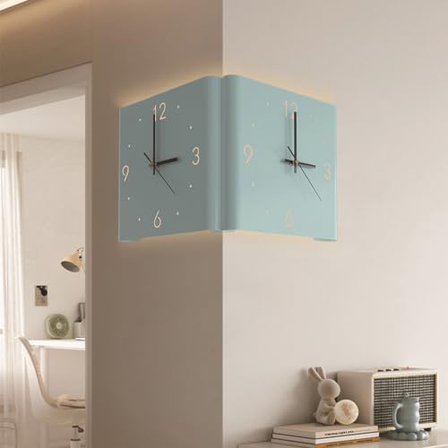 Horloge murale d'angle double-face LED pour éliminer le tic-tac nocturne - 7