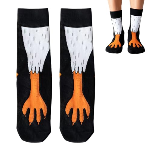 Chicken Leg Socks,Chicken Socks,Lustigem Hühnerbein Socken,Erwachsene Witzige Socken,Hühnersocken Geschenke Vogel Paw Hühnerbein Stocking Witzig Personalisierte für Damen Herren Faschingskostüm (A)