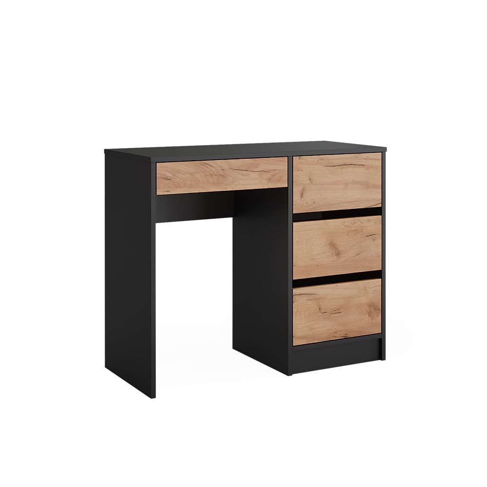 Vicco Schminktisch Sherry, Anthrazit/Goldkraft Eiche 90 x 75 cm ohne Spiegel