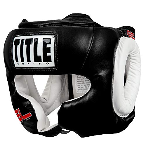 TITLE Gel World Full-Face Training Headgear, Black, Regular