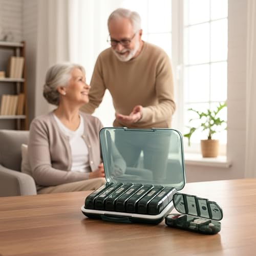 Image of Premium Unbreakable Medicine storage organizer- Waterproof Medicine organizer box- Medicine Box, 7 days Medicine Box For Home-Large Pill Organizer Box Case