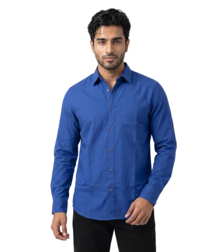 Image of Amazon Brand - INKAST Men Solid Cotton Shirt | Casual Wear | Basic Essential Plain Everyday & Office Wear | Full Sleeve | Regular Fit