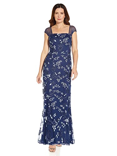 Image of Adrianna Papell Women's 3D Embroidery Mermaid Gown