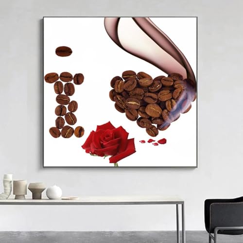 Décoration murale cuisine toile grain de café pour mur vide 40cm