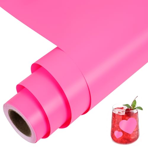 TORC Pink Permanent Vinyl 12 x 14 FT Matte Pink Adhesive Vinyl Roll Compatible with Cricut Cutting Machine Silhouette Cameo Cutters Signs Scrapbooking Craft Die Cutters