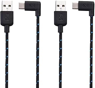 Cable Matters 2-Pack Right Angle USB C to USB A Charging Cable 1m with up to 3A/60W Fast Charging in Black 1 metre  For Galaxy S20, S20+, Note 10, Note 10+, Google Pixel 4 and More