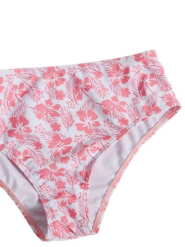 Image of COZYEASE Girls' 3 Piece Set Floral Print Bikini Swimsuit with Drawstring Beach Skirt Cute Ruched Bathing Suit