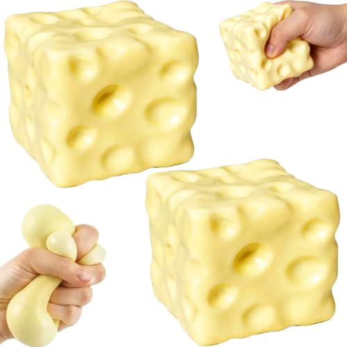 2 Squishy Cheese - Non-Edible Stressabbau-Spielzeug Squishy für Erwachsene Ideal als Partygeschenk oder Goodie Bag (C)