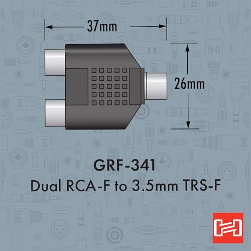 Hosa GRF-341 Conector 3.5 mm TRS a RCA doble miniatura 4